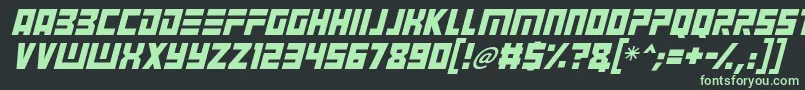 Angry Android Italic-fontti – vihreät fontit mustalla taustalla