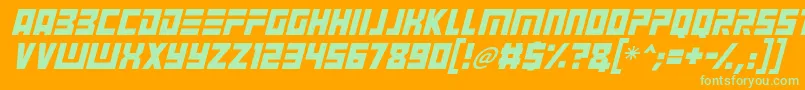 Angry Android Italic Font – Green Fonts on Orange Background