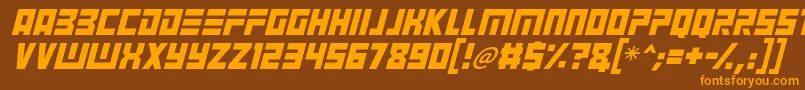 Czcionka Angry Android Italic – pomarańczowe czcionki na brązowym tle