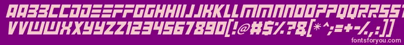Angry Android Italic Font – Pink Fonts on Purple Background