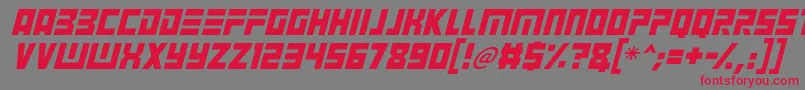 Angry Android Italic-fontti – punaiset fontit harmaalla taustalla