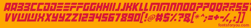 Angry Android Italic Font – Red Fonts on Orange Background