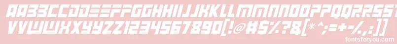 Angry Android Italic Font – White Fonts on Pink Background