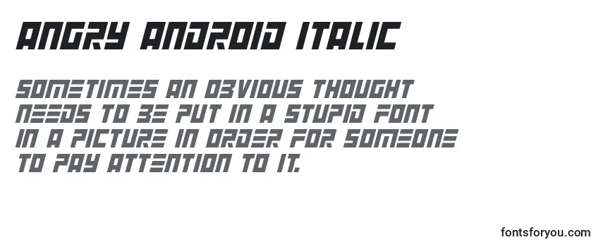Schriftart Angry Android Italic