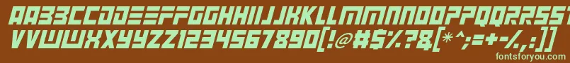 Angry Android Italic Font – Green Fonts on Brown Background