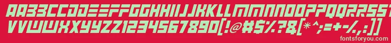 Angry Android Italic Font – Green Fonts on Red Background