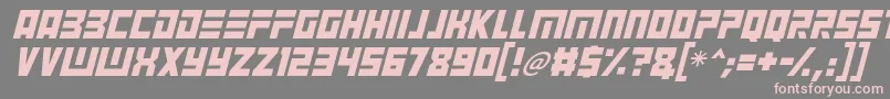 Angry Android Italic Font – Pink Fonts on Gray Background