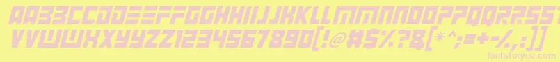 Angry Android Italic Font – Pink Fonts on Yellow Background