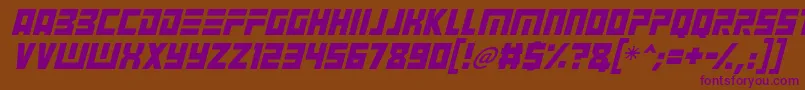 Angry Android Italic Font – Purple Fonts on Brown Background