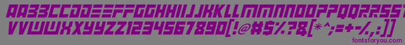 Angry Android Italic-fontti – violetit fontit harmaalla taustalla