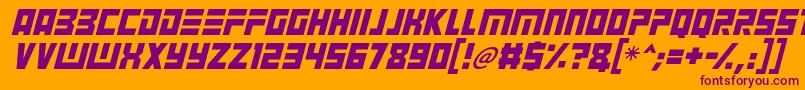 Angry Android Italic-fontti – violetit fontit oranssilla taustalla