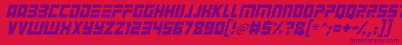 Шрифт Angry Android Italic – фиолетовые шрифты на красном фоне