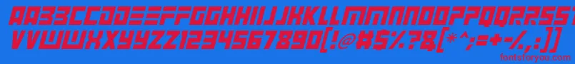 フォントAngry Android Italic – 赤い文字の青い背景