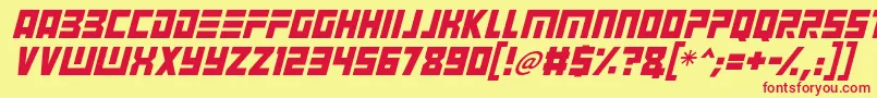 Angry Android Italic Font – Red Fonts on Yellow Background