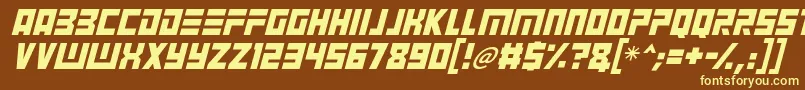 Шрифт Angry Android Italic – жёлтые шрифты на коричневом фоне