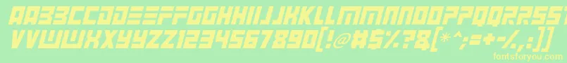 Angry Android Italic Font – Yellow Fonts on Green Background