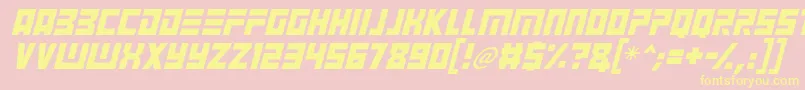 Angry Android Italic Font – Yellow Fonts on Pink Background