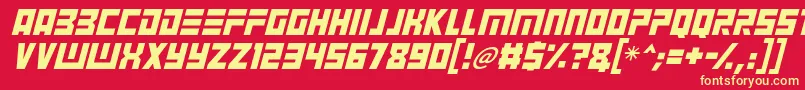 Angry Android Italic Font – Yellow Fonts on Red Background