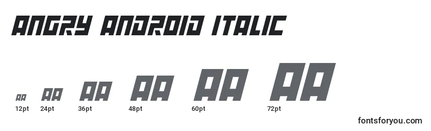 Tailles de police Angry Android Italic (119654)