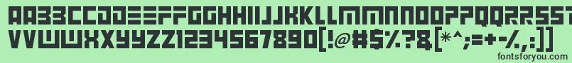フォントAngry Android – 緑の背景に黒い文字
