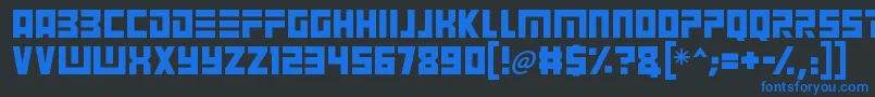 Angry Android Font – Blue Fonts on Black Background