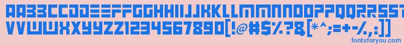 Angry Android-Schriftart – Blaue Schriften auf rosa Hintergrund