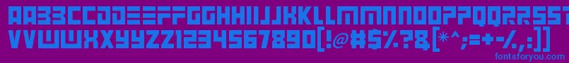 Angry Android Font – Blue Fonts on Purple Background