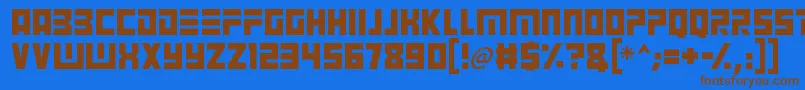 Angry Android Font – Brown Fonts on Blue Background