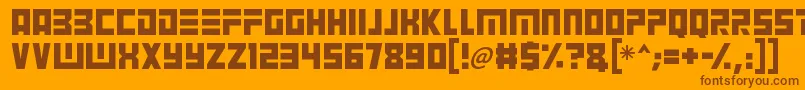 Angry Android Font – Brown Fonts on Orange Background