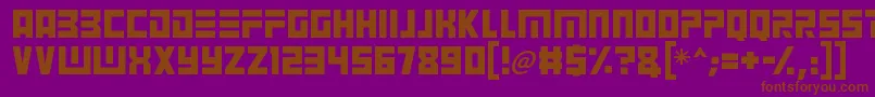 Angry Android-Schriftart – Braune Schriften auf violettem Hintergrund