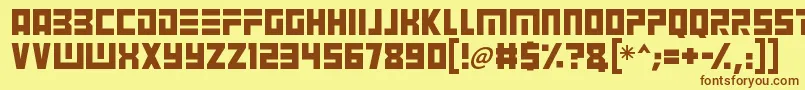 Angry Android Font – Brown Fonts on Yellow Background