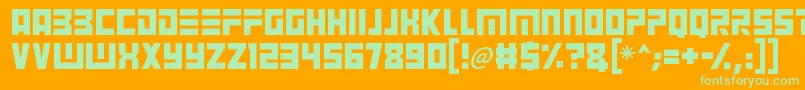 Шрифт Angry Android – зелёные шрифты на оранжевом фоне