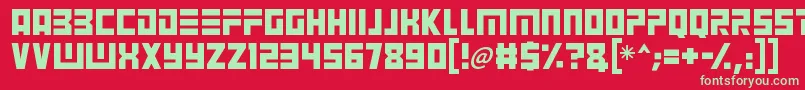 フォントAngry Android – 赤い背景に緑の文字