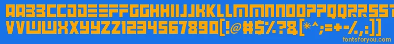 Angry Android Font – Orange Fonts on Blue Background