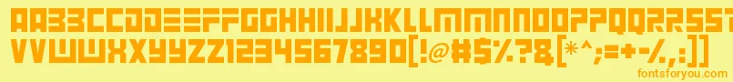 Angry Android-Schriftart – Orangefarbene Schriften auf gelbem Hintergrund
