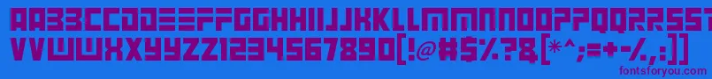 Angry Android Font – Purple Fonts on Blue Background