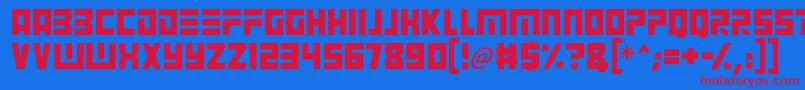 Angry Android-Schriftart – Rote Schriften auf blauem Hintergrund