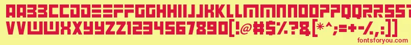 Angry Android-Schriftart – Rote Schriften auf gelbem Hintergrund