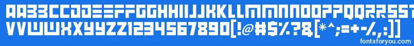 Angry Android-Schriftart – Weiße Schriften auf blauem Hintergrund
