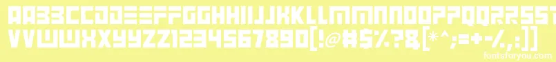 Angry Android-fontti – valkoiset fontit keltaisella taustalla