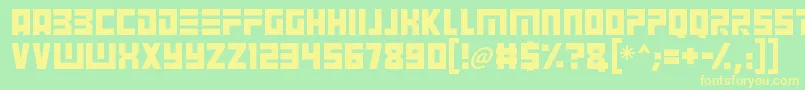 Angry Android-fontti – keltaiset fontit vihreällä taustalla
