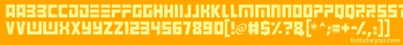Angry Android Font – Yellow Fonts on Orange Background