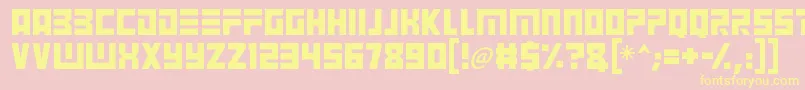 Angry Android-Schriftart – Gelbe Schriften auf rosa Hintergrund