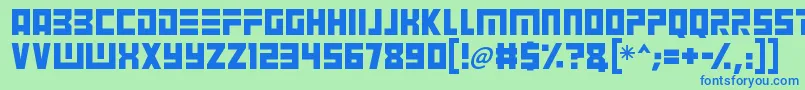 Angry Android Font – Blue Fonts on Green Background