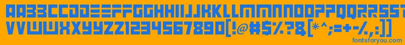 Angry Android Font – Blue Fonts on Orange Background