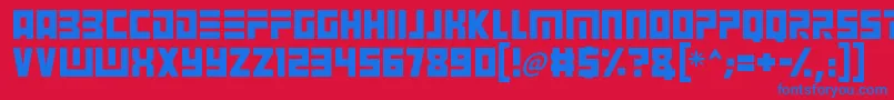 フォントAngry Android – 赤い背景に青い文字