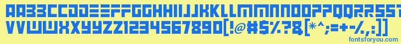 Angry Android Font – Blue Fonts on Yellow Background