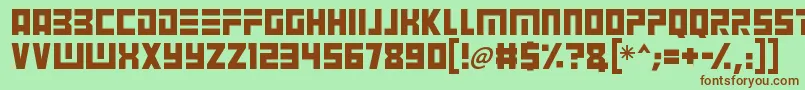 Angry Android Font – Brown Fonts on Green Background