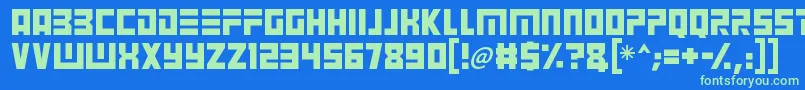 Angry Android Font – Green Fonts on Blue Background