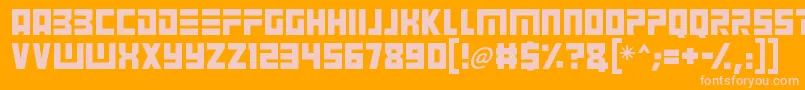 Angry Android-fontti – vaaleanpunaiset fontit oranssilla taustalla